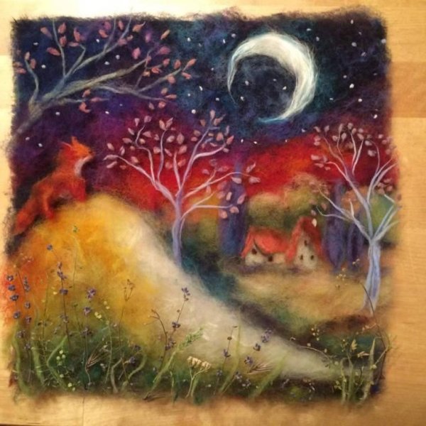 Панно из шерсти