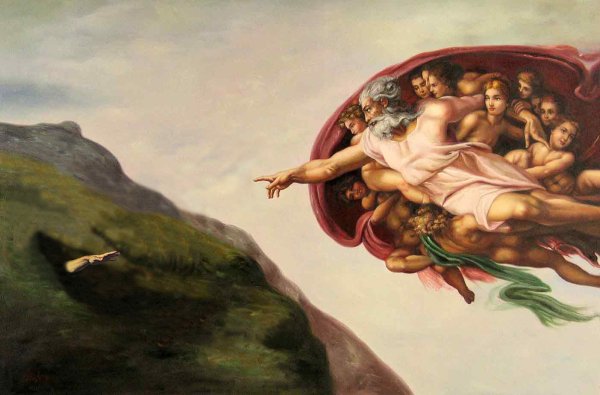 Микеланджело Сотворение Адама без Адама