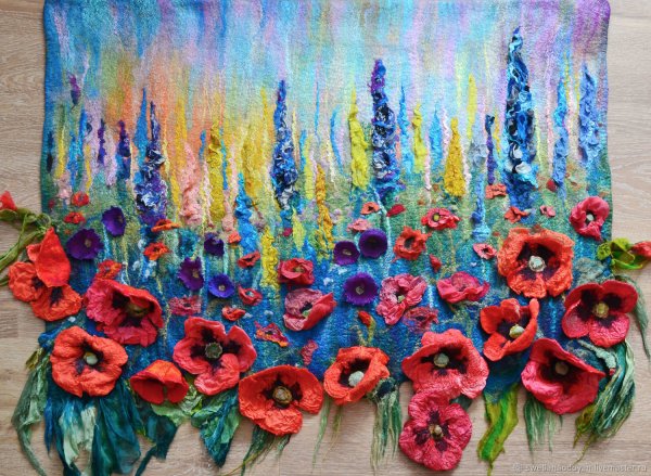 Панно в технике мокрого валяния