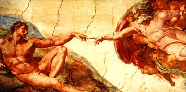 Леонардо Давинчи «Бог и адам»