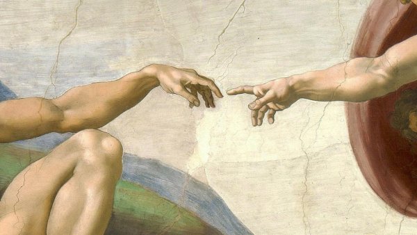 Сотворение Адама Микеланджело Бог