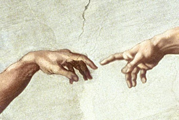 Микеланджело Сотворение Адама руки