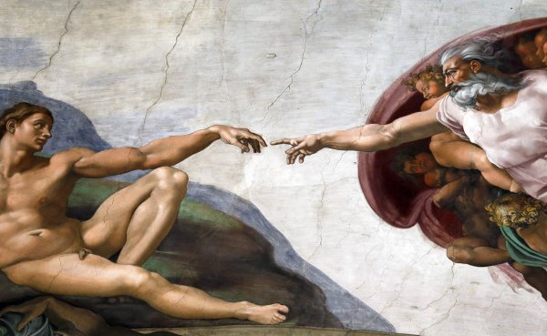 Микеланджело Буонарроти картины Сотворение Адама