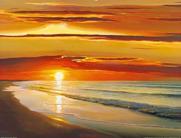 Закат живопись
