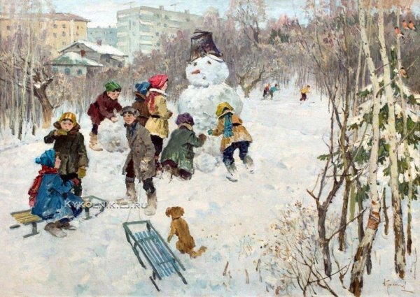 Краснов Алексей Павлович (1923-1998). «Зимние забавы» 1960-е