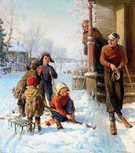 Ф. Сычков «зима. У изгороди»