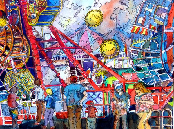 Парк развлечений картина