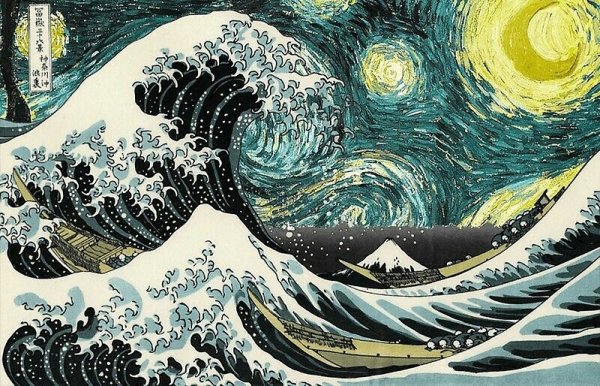 Кацусика Хокусай "большая волна в Канагаве", (1823—1831)