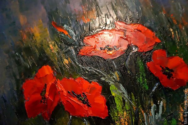 Маки мастихином акрил