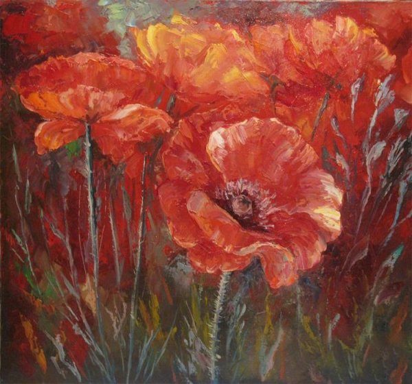 Олег Буйко Цветочная живопись маки Поляна маков