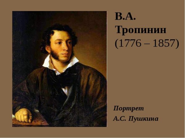 Портрет Пушкина 1827 Тропинин