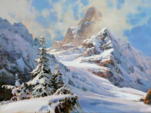 Живопись Александр Бабич снежные горы
