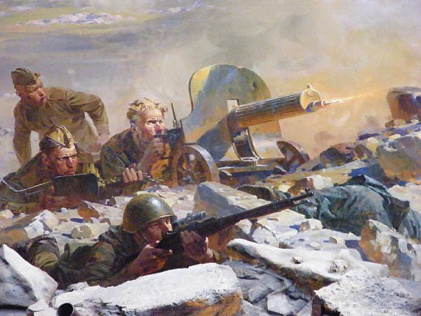 Художник Семенов Алексей Николаевич картина "бой под Ушаковом"