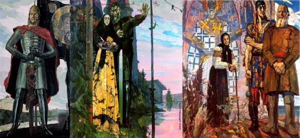 П.Д. Корин триптих «Александр Невский» 1942