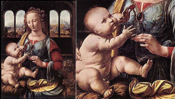 Мадонна с вазой Леонардо да Винчи