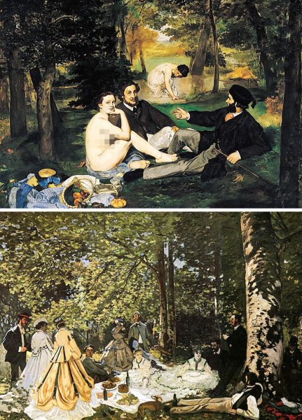 Клод Моне завтрак на траве 1865