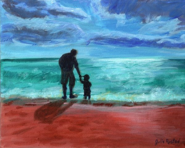 Картина папа с дочкой