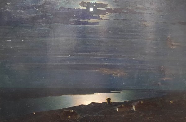 Лунная ночь на Днепре Куинджи в Третьяковской галерее