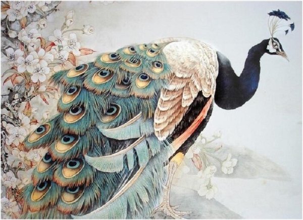 Живопись арт деко Павлин