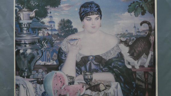 Кустодиев Купчиха за чаем