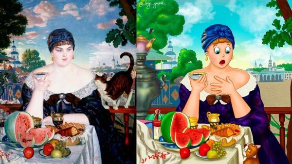 Б. М. Кустодиева «Купчиха за чаем»