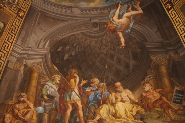 Встреча папы Льва с Аттилой фреска Рафаэля в Ватикане 1514 г