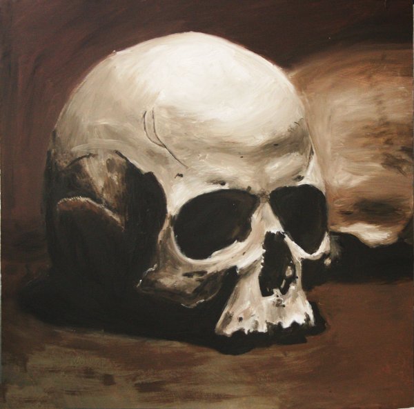 Череп красками