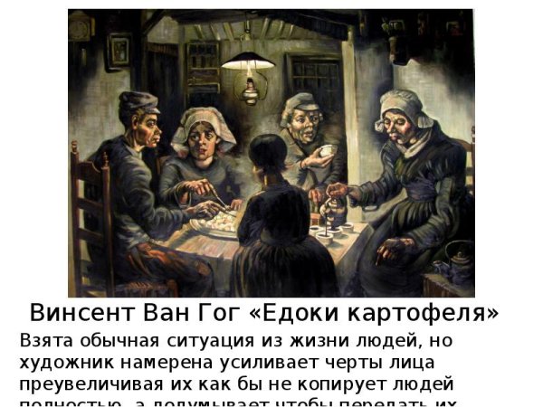 В. Ван Гог. Едоки картофеля, 1885