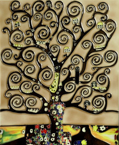 Климт Древо жизни барельеф