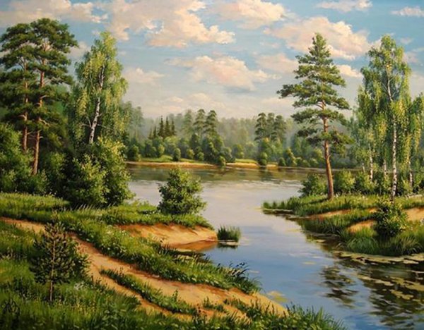 Картина Игоря Прищепа Проточная река
