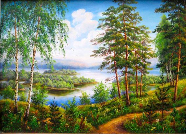 Летний пейзаж с рекой