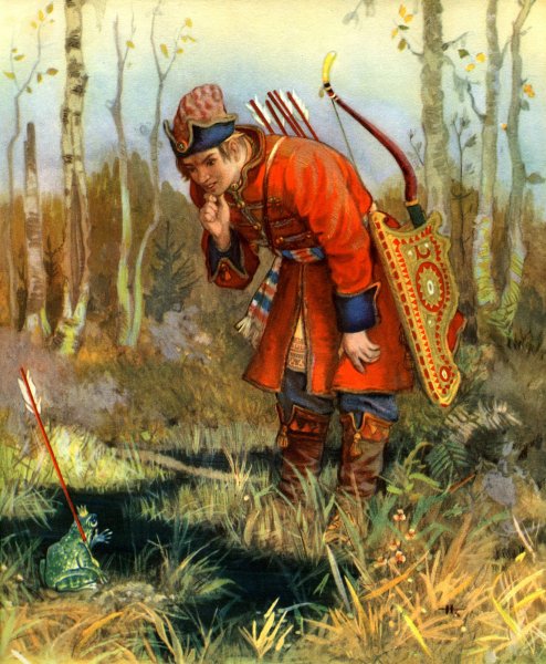 Царевна лягушка акварель