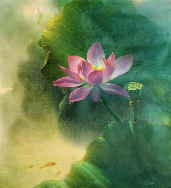 Лотос акварель Китая