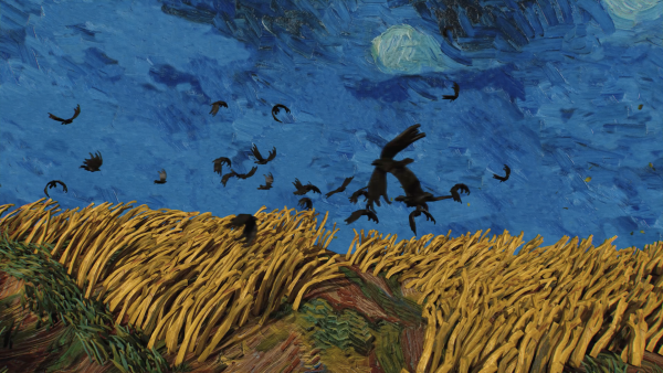 Вангог пшеничное поле с ворономи