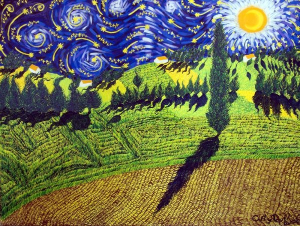 Винсент Ван Гог зеленые пшеничные поля
