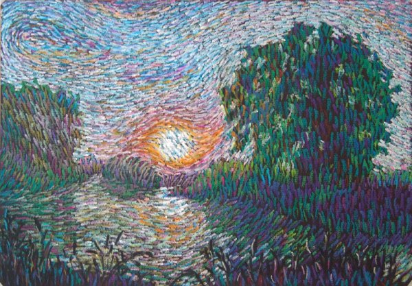 Пуантилизм масляная пастель