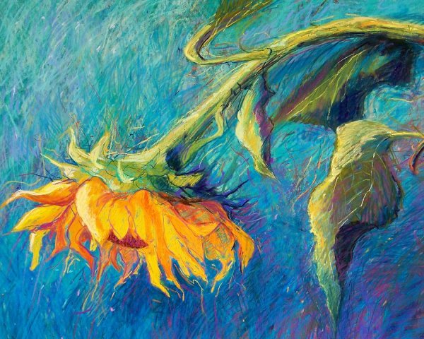 Масляная пастель и акварель