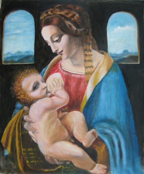 Леонардо да Винчи. Мадонна Литта. 1490