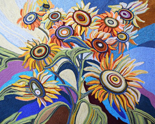 Ниткография Подсолнухи