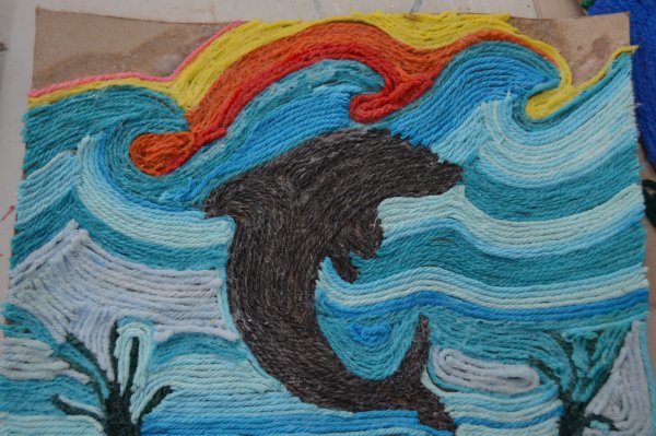 Ниткография Дельфин