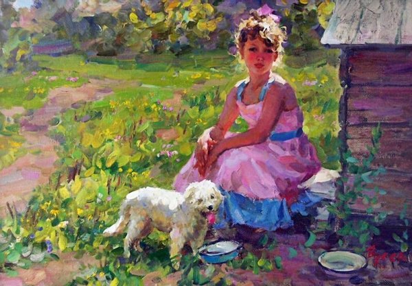 Гусев Владимир деревенская Идиллия картина