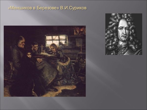 Картина Меншиков в Березове написана