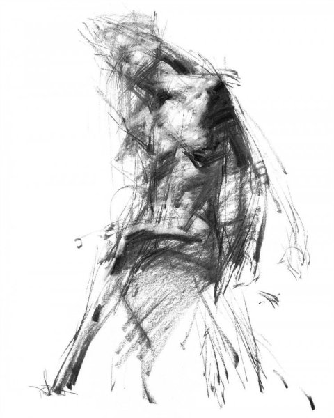 Абстракция углем