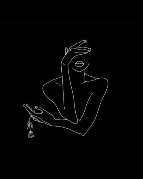 Силуэт на черном фоне