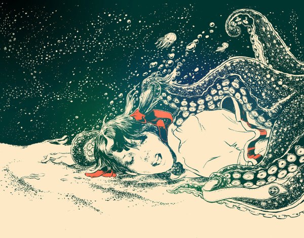 Кацусика Хокусай сон жены рыбака