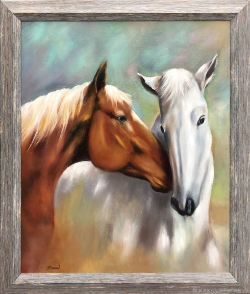 Пара лошадей в живописи