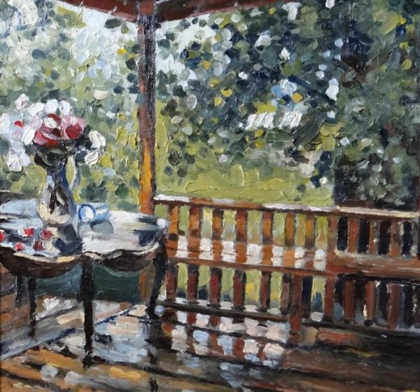 Картине а.м. Герасимова "мокрая терраса".