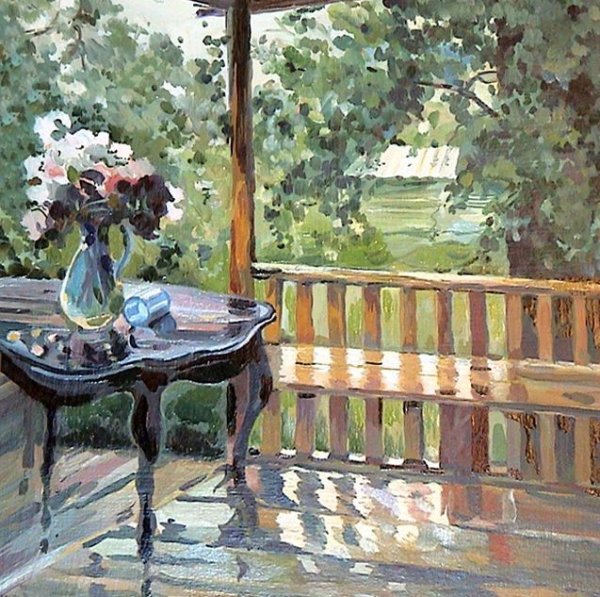 Александр Михайлович Герасимов , терраса после дождя