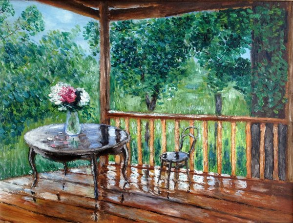 Картине а.м. Герасимова "мокрая терраса".