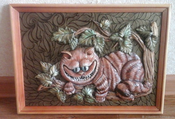 Панно из соленого теста кот